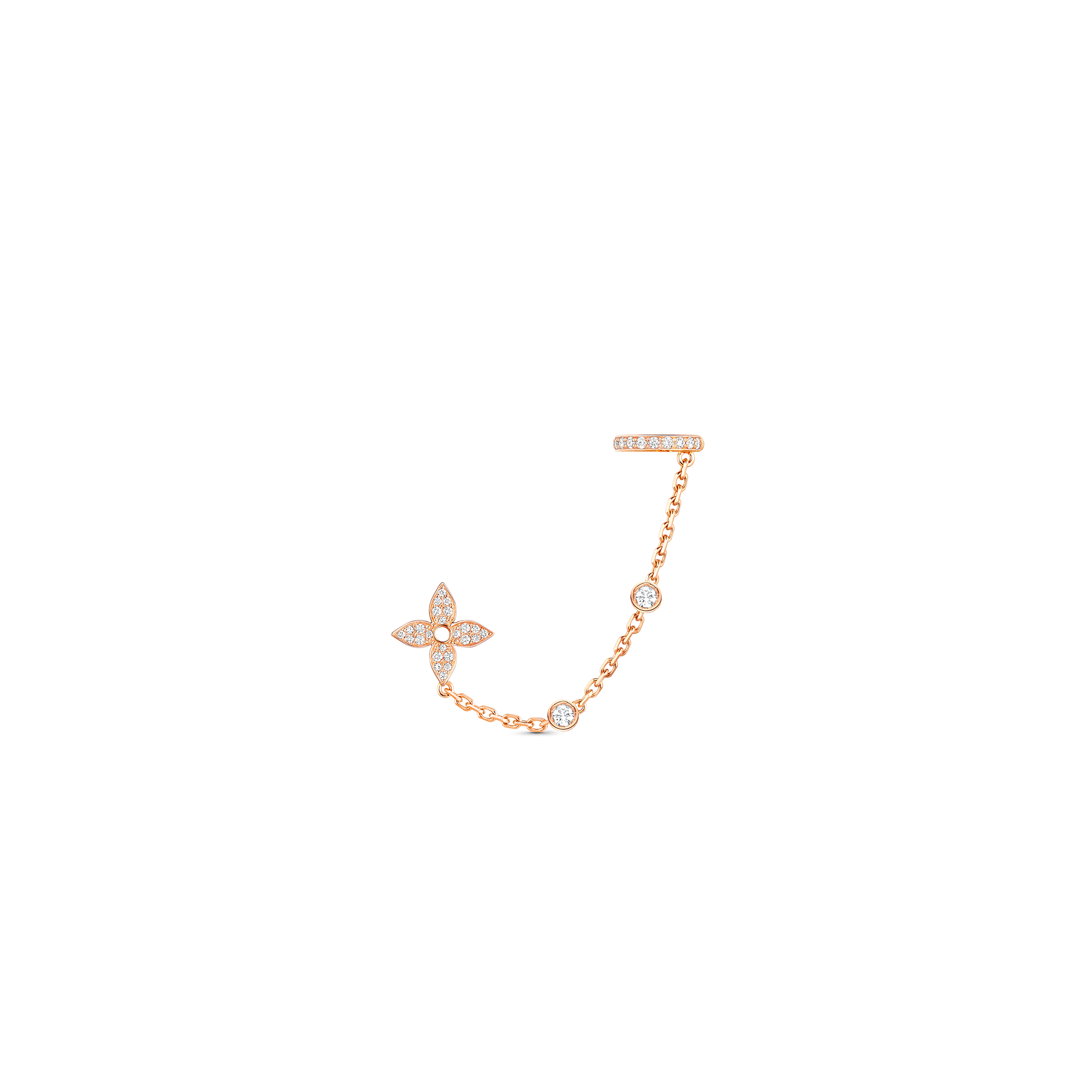 l**is v*t*n idylle blossom mono chain earrings, pink gold and Di*m*nds - per unit q96836